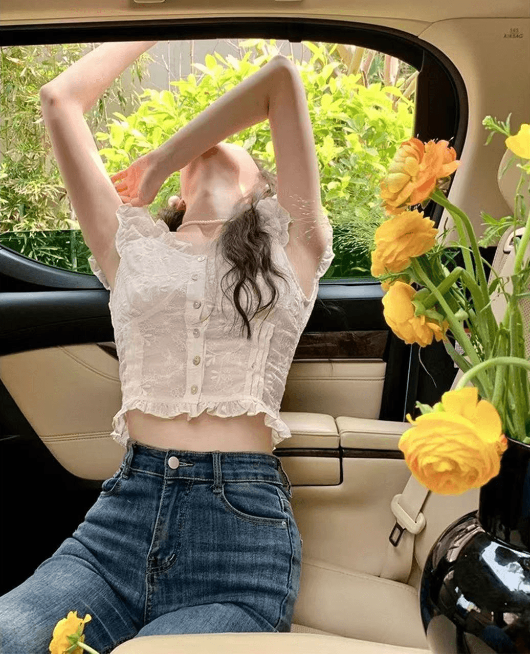 Whisper Lace Puff Blouse