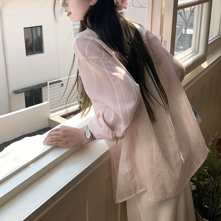 Coastal Casual Slanted-Button Shirt