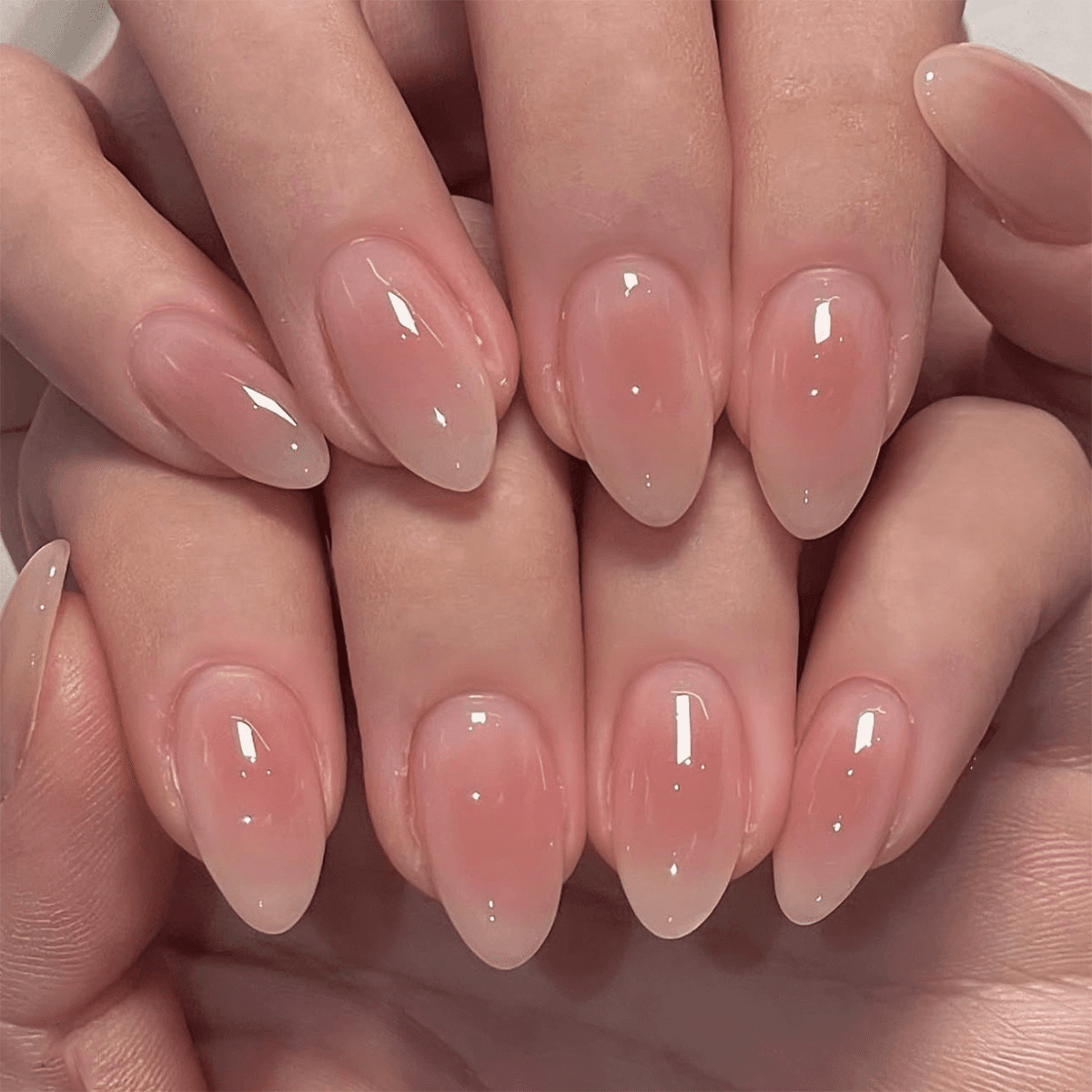 Pink blush press-on nails